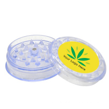 Wholesale eco friendly high quality colorful custom logo 63MM 2 parts Plastic weed herb grinder smoking accessories